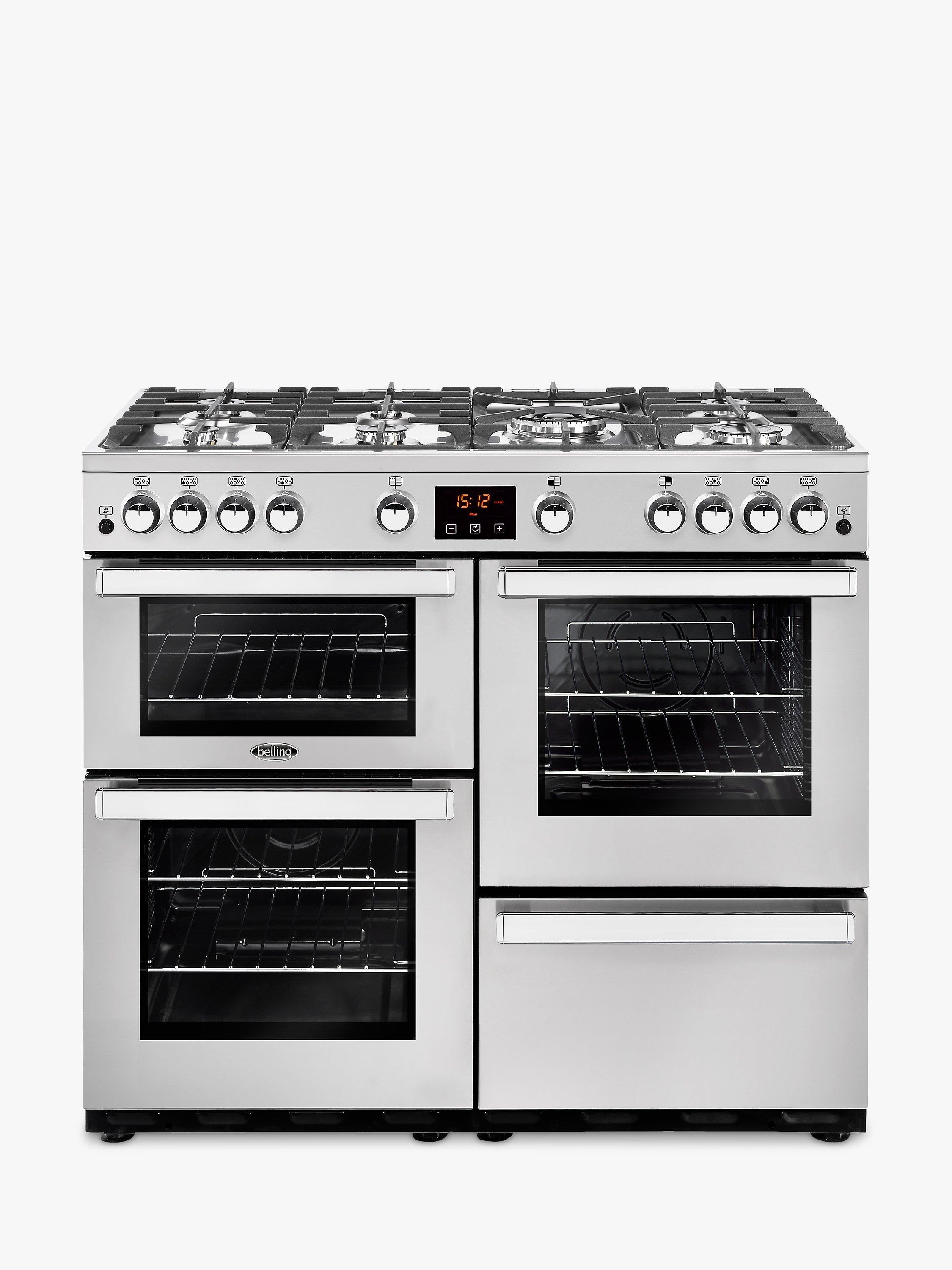 Belling Cookcentre X100G 100cm Gas Range Cooker, Stainless Steel