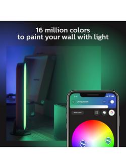 Philips Hue White and Colour Ambiance Play Wireless Lighting Adjustable Colour Changing Light Bar, Pack of 2, Black, with Hue Bridge - view 2, Black