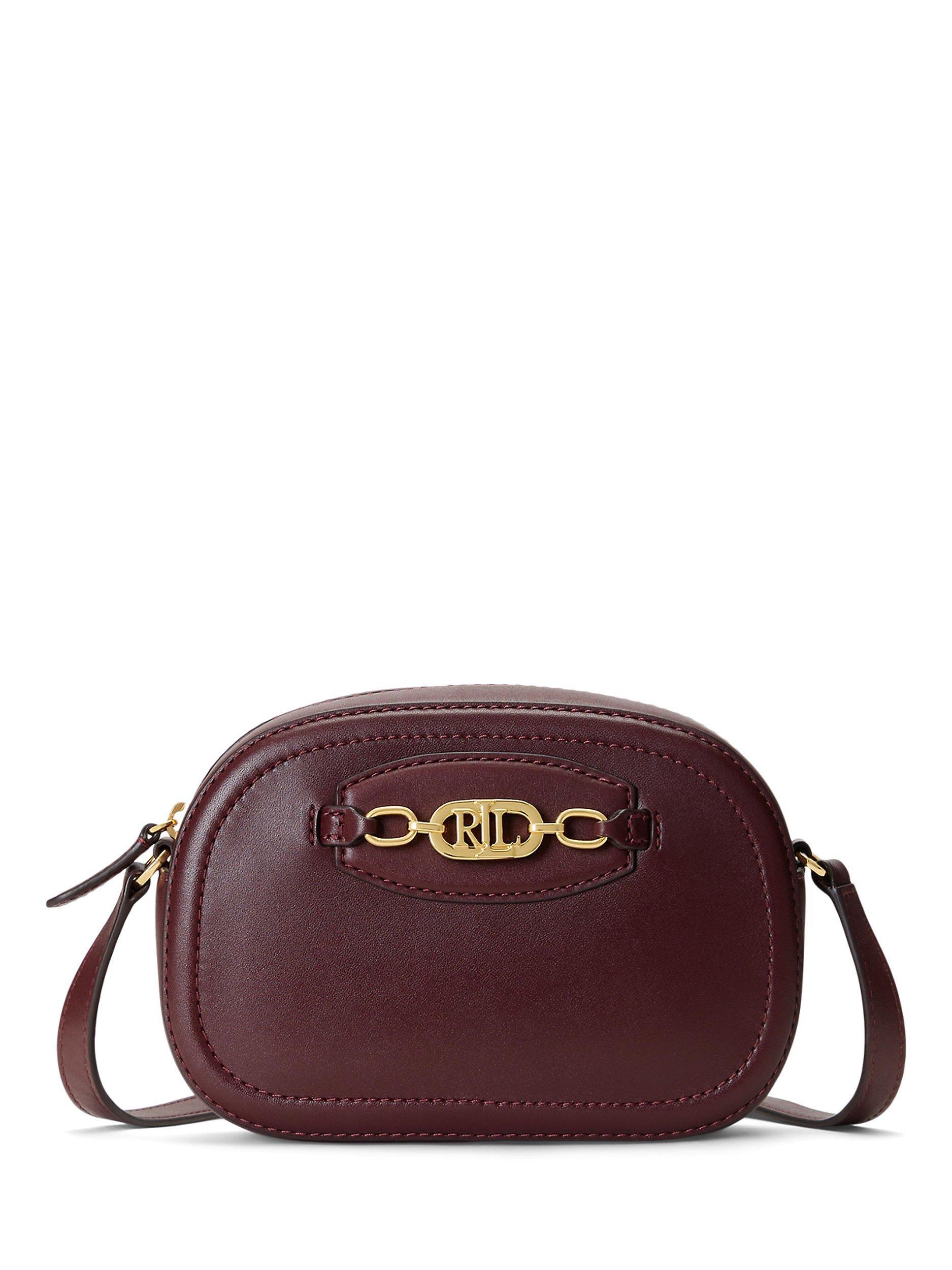 Lauren Ralph Lauren Jordynn 20 Leather Cross Body Bag, Vintage Burgundy