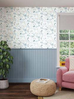 John Lewis Dapple Wallpaper - view 2, French Blue