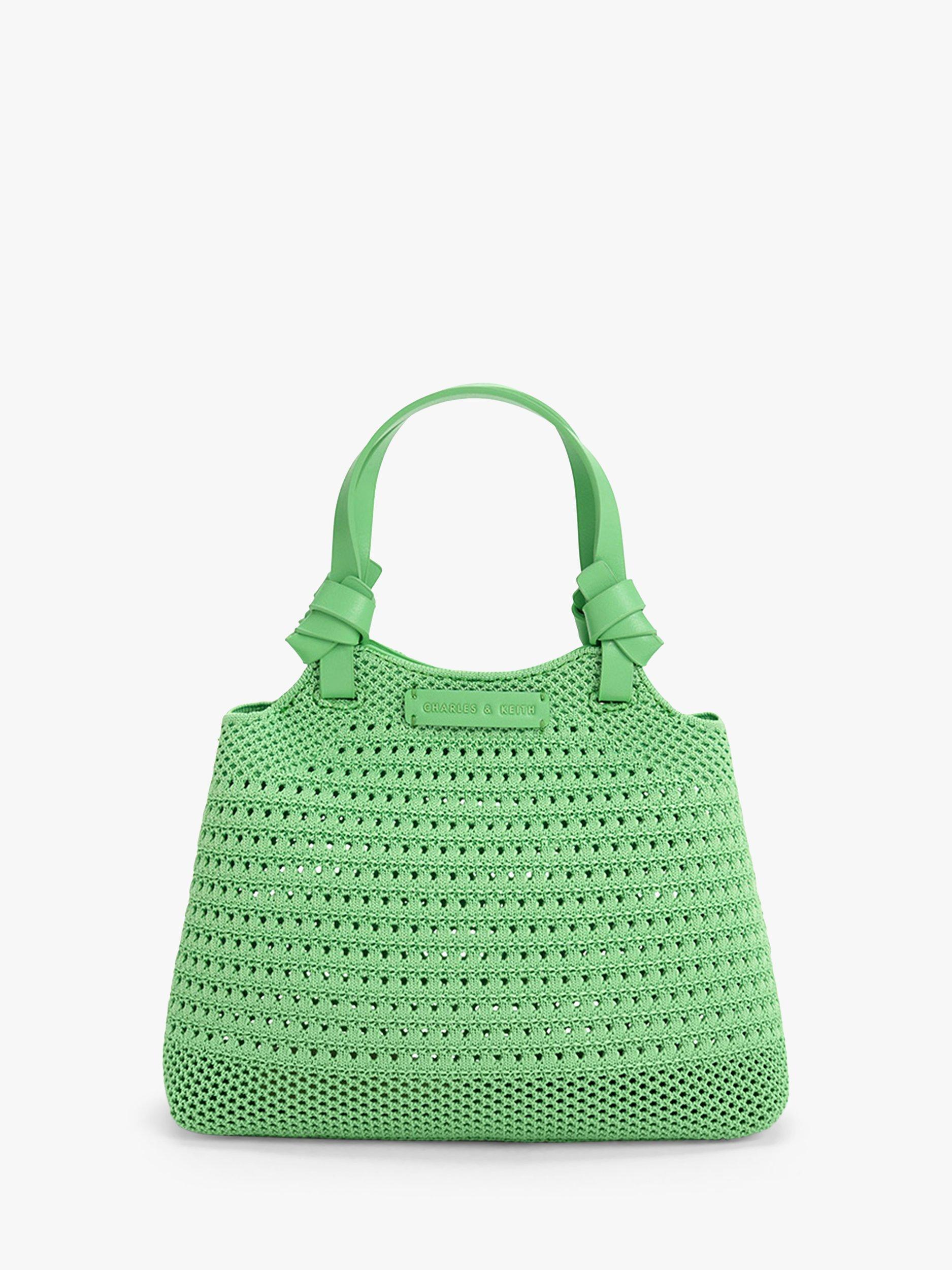 CHARLES & KEITH Ida Knitted Grab Bag, Green