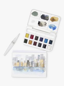 Winsor & Newton Cotman Water Brush Pocket Set Travel Paints, Set of 12, Multi
