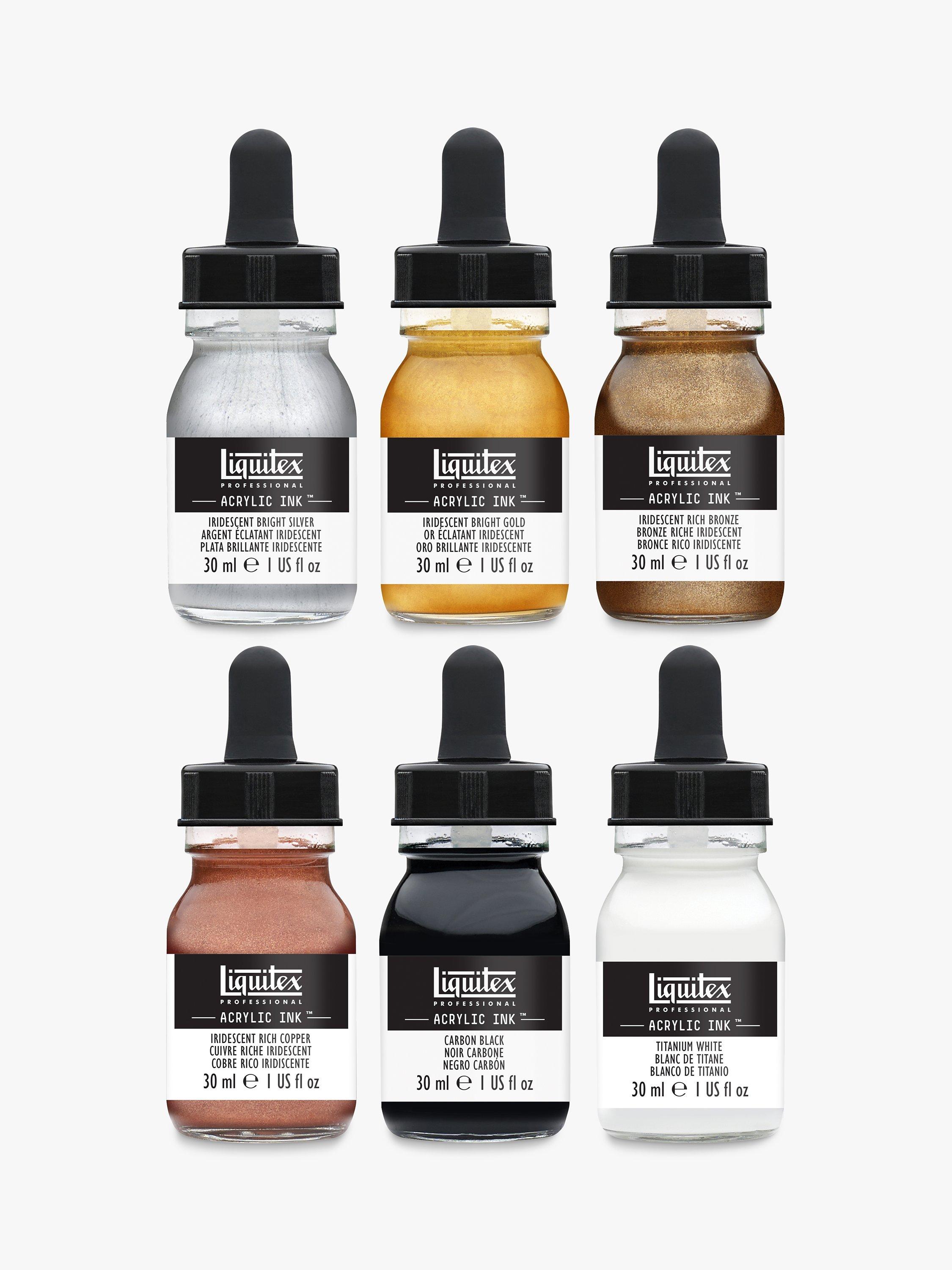 Liquitex Professional Acrylic Ink, Metallics, 6x 30ml