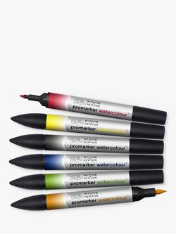 Winsor & Newton Promarker Watercolour Markers, Set of 6, Multi