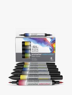 Winsor & Newton Promarker Watercolour Markers, Set of 6 - view 2, Multi