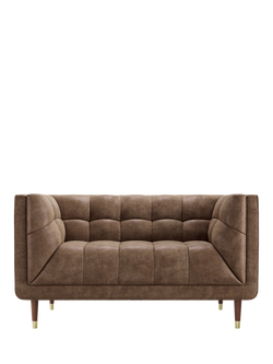 At The Helm Grace Small 2 Seater Leather Sofa, Explorer Dragonstone, Explorer Dragonstone