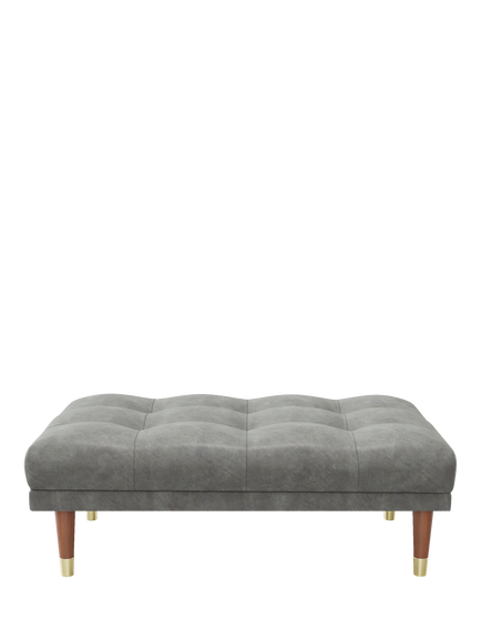At The Helm Grace Leather Footsool, Explorer Limestone