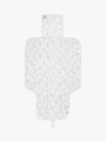 The Little Tailor Baby Woodland & Ticking Stripe Travel Changing Mat, Sky Blue - view 2, Blue Woodland