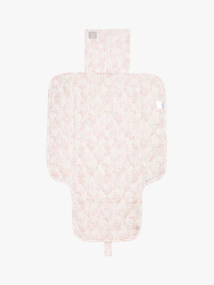 The Little Tailor Baby Woodland & Gingham Travel Changing Mat, Rose Pink - view 2, Pink Woodland