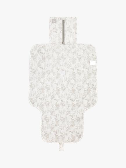 The Little Tailor Baby Woodland & Fawn Hare Travel Changing Mat, White - view 2, White Woodland