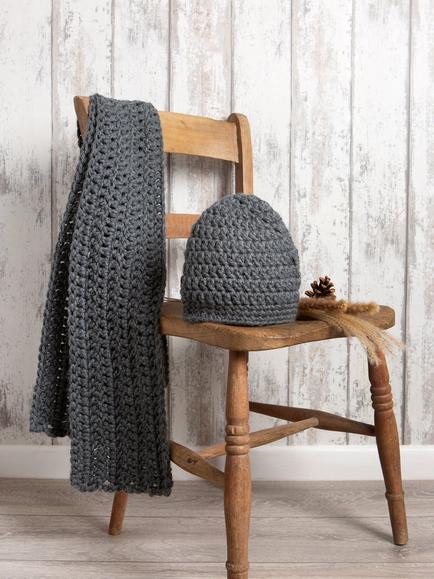 Wool Couture Beanie Hat Beginners Crochet Kit, 