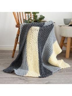 Wool Couture Stripy Blanket Knitting Kit, Multi