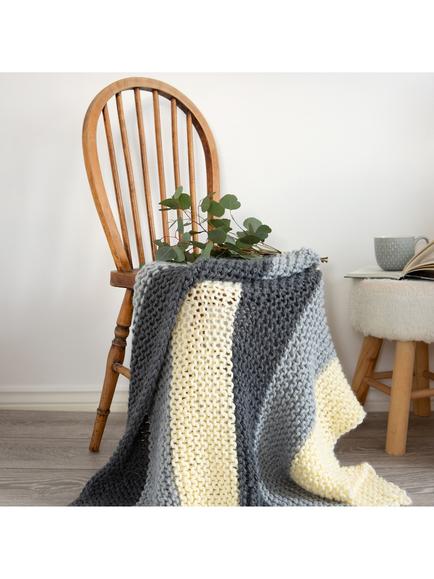 Wool Couture Stripy Blanket Knitting Kit - view 2, Multi