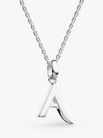 Kit Heath Skript Collection Signature Initial Pendant Necklace, Silver