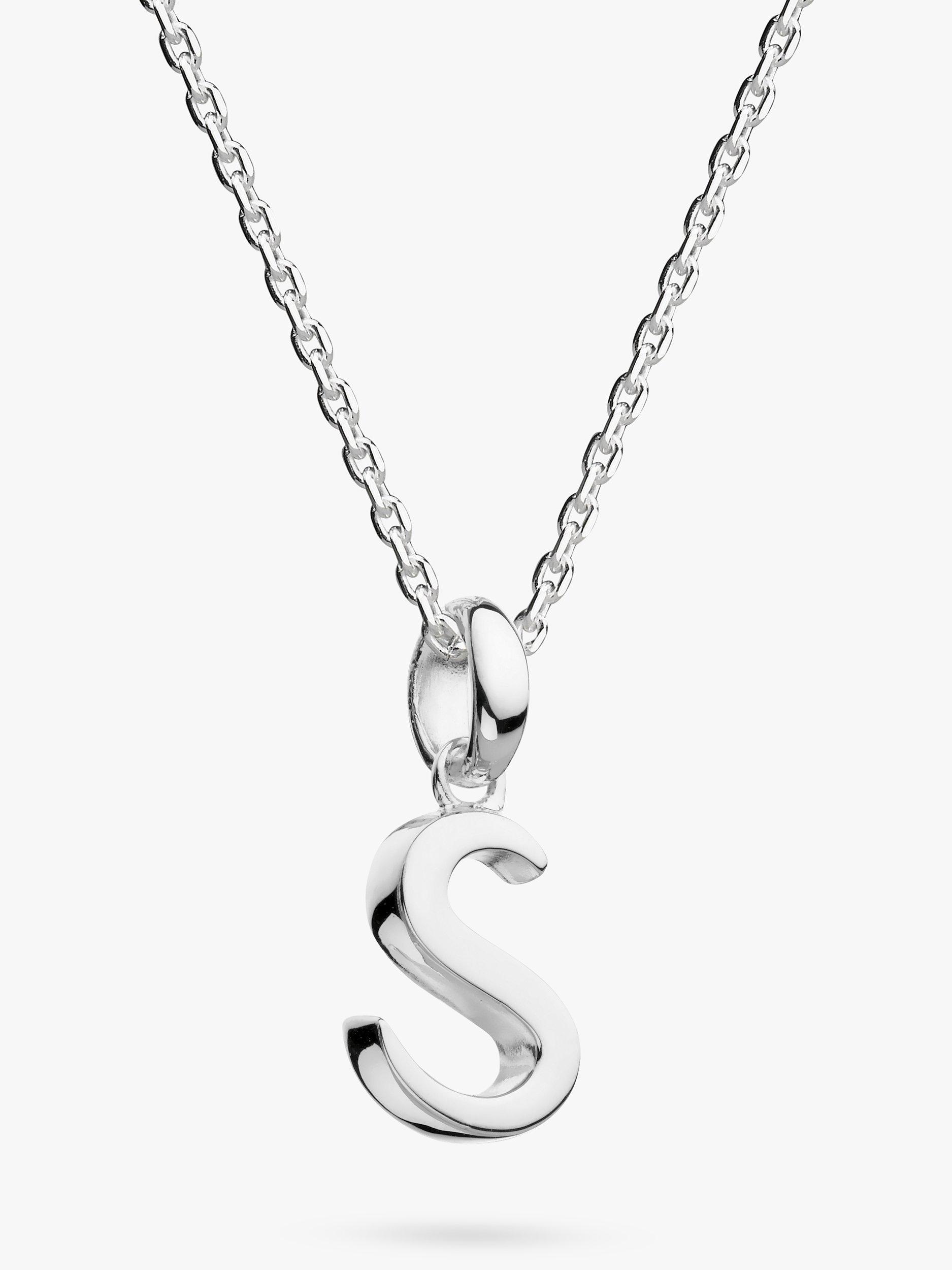 Kit Heath Skript Collection Signature Initial Pendant Necklace, Silver, S