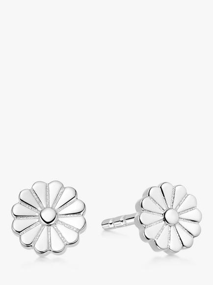 Daisy London Flower Bloom Studs, Silver