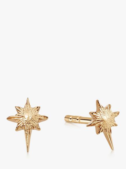 Daisy London North Star Stud Earrings, Gold, Gold