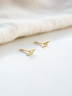 Daisy London Lightning Bolt Stud Earrings, Gold - view 2, Gold
