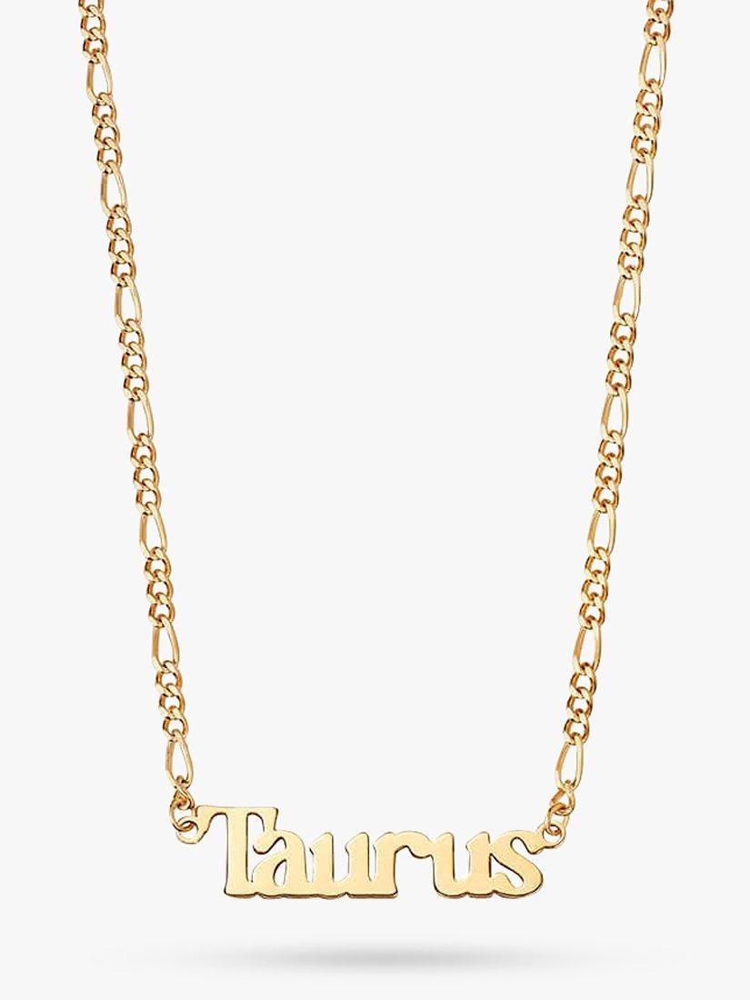 Daisy London Zodiac Nameplate Figaro Necklace, Taurus