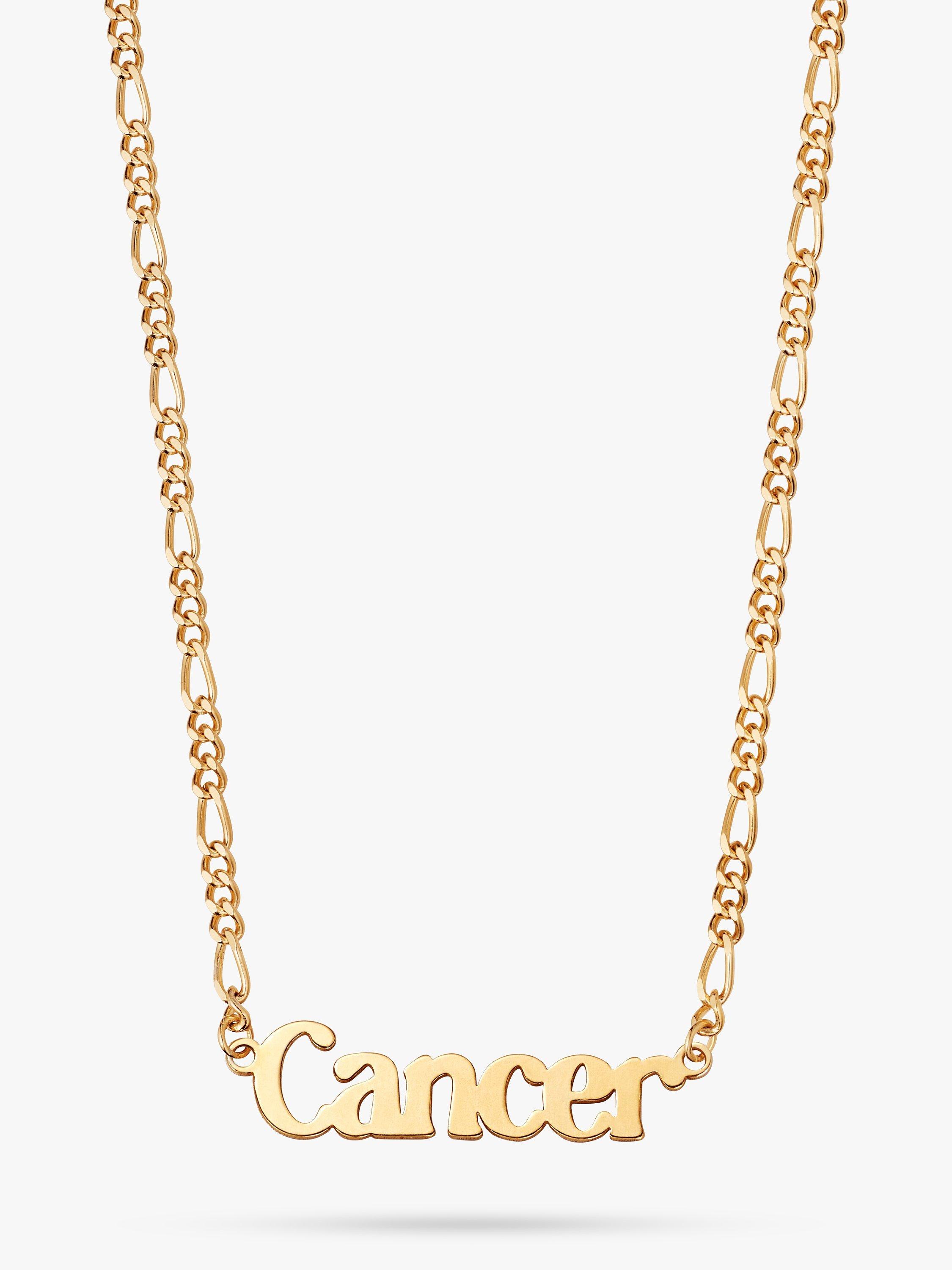 Daisy London Zodiac Nameplate Figaro Necklace, Cancer