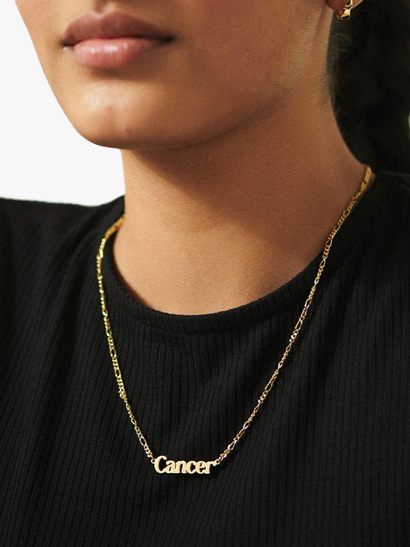 Daisy London Zodiac Nameplate Figaro Necklace, Cancer