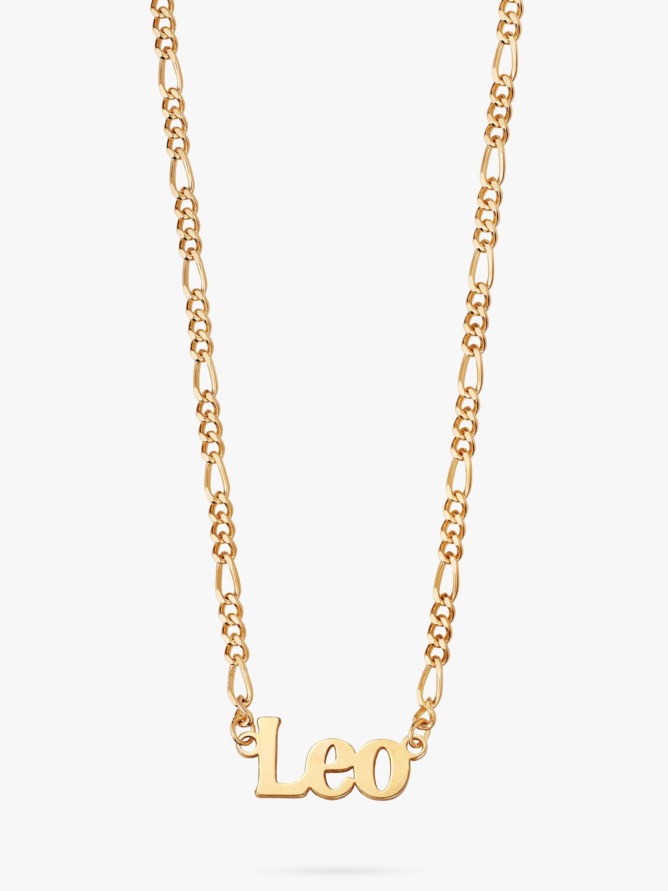 Daisy London Zodiac Nameplate Figaro Necklace, Leo