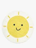 John Lewis Round Sun Rug, Dia. 100cm, Yellow/White