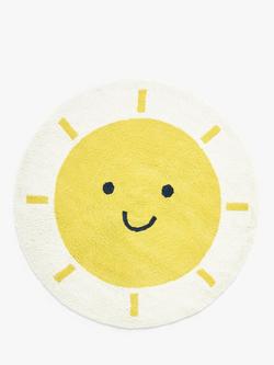 John Lewis Round Sun Rug, Dia. 100cm, Yellow/White, Yellow/White