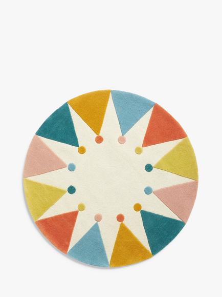 John Lewis Life's a Carnival Wool Rug, Dia 100cm, Multi, Multi