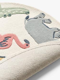 John Lewis Safari Round Wool Rug, Dia. 100cm, Multi - view 2, Multi