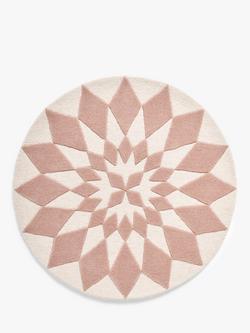 John Lewis Starburst Wool Rug, Dia. 100cm, Plaster