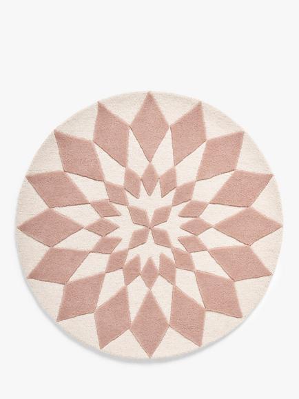 John Lewis Starburst Wool Rug, Dia. 100cm, Plaster