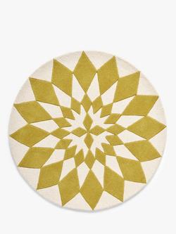 John Lewis Starburst Wool Rug, Dia. 100cm, Mustard