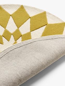 John Lewis Starburst Wool Rug, Dia. 100cm - view 2, Mustard
