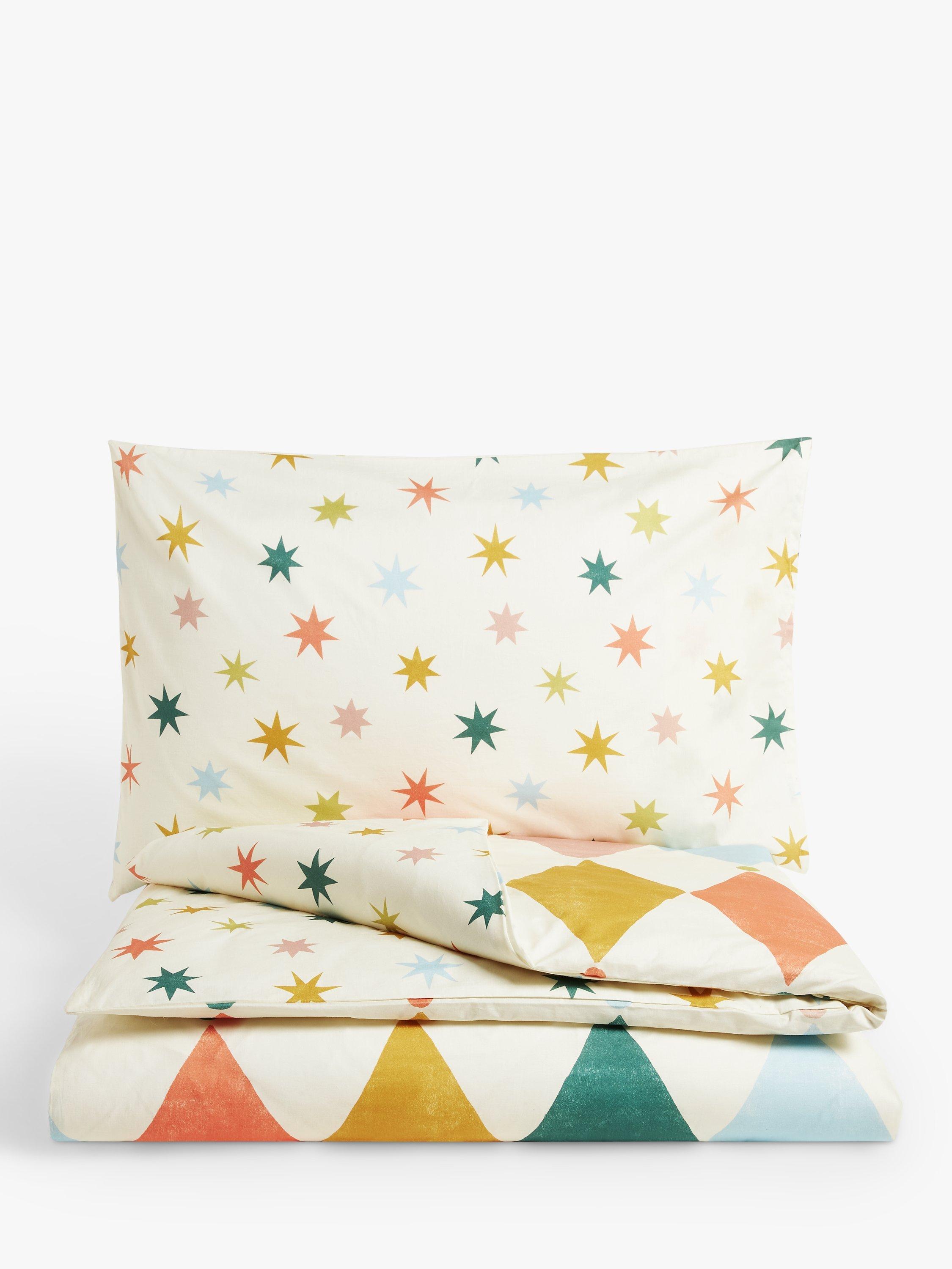 John Lewis Kids Carnival Diamond Reversible Pure Cotton Duvet Cover and Pillowcase Set Multi