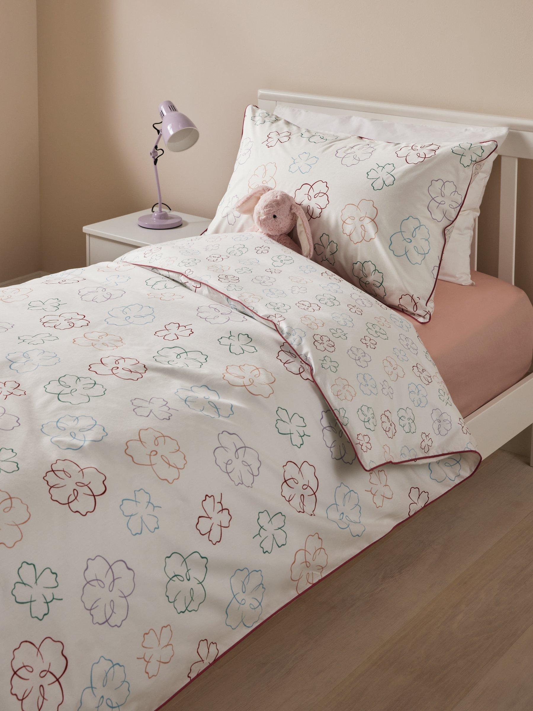 John Lewis Kids' Isabel Floral Pure Cotton Duvet Cover & Pillowcase Set, Multi