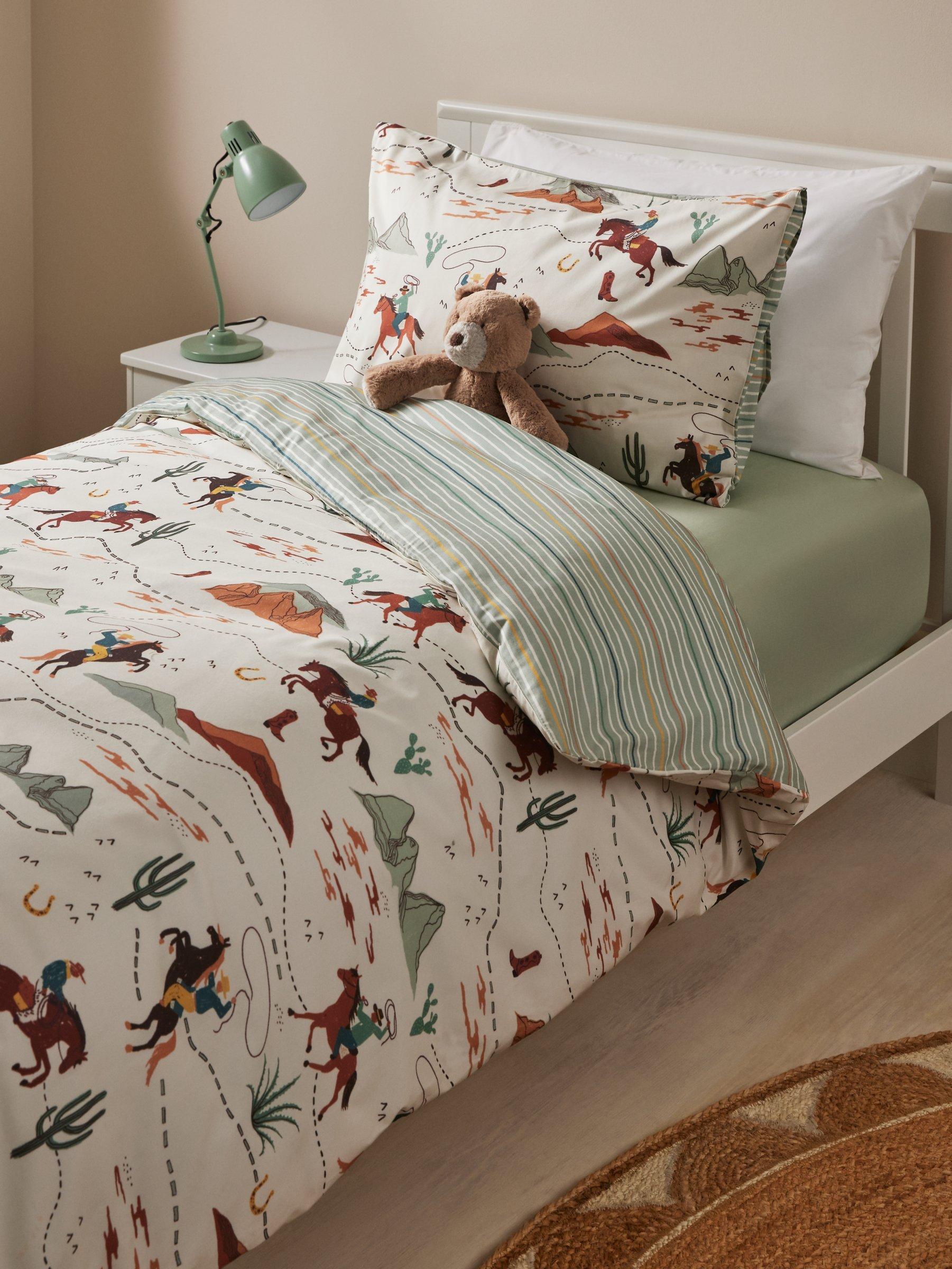 John Lewis Kids Western Trail Pure Cotton Duvet Cover Pillowcase Set Multi