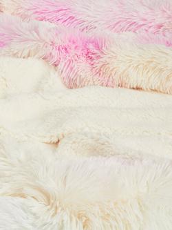 John Lewis Kids' Ombre Faux Fur Throw - view 2, Pink/Multi