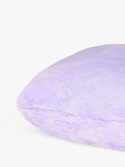 John Lewis Kids' Faux Fur Heart Cushion - view 2, Lilac