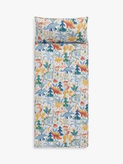 John Lewis Kids' Forest Dino Pure Cotton Sleepover Bag, Multi