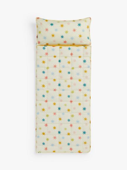 John Lewis Kids' Star Print Pure Cotton Sleepover Bag, Multi