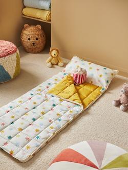 John Lewis Kids' Star Print Pure Cotton Sleepover Bag - view 2, Multi