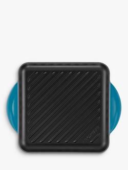 Le Creuset Essentials Cast Iron 24cm Skinny Square Grill, Deep Teal