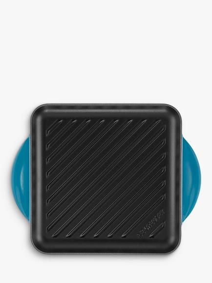 Le Creuset Essentials Cast Iron 24cm Skinny Square Grill, Deep Teal