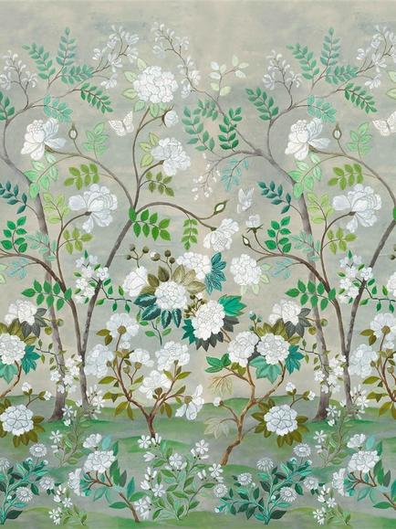Designers Guild Fleur O Celadon Wallpaper Panel Set, Celadon Pdg1152/01