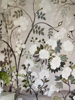 Designers Guild Fleur O Celadon Wallpaper Panel Set - view 2, Pale Birch Pdg1152/02