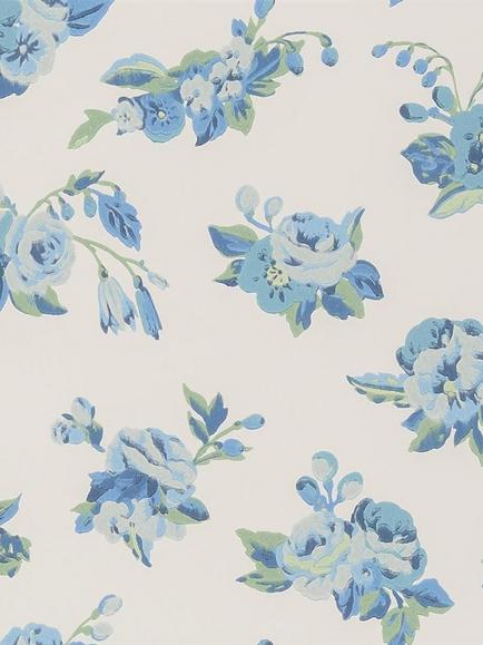 English Heritage by Designers Guild Craven Street Flower Wallpaper, Delft Peh0006/03
