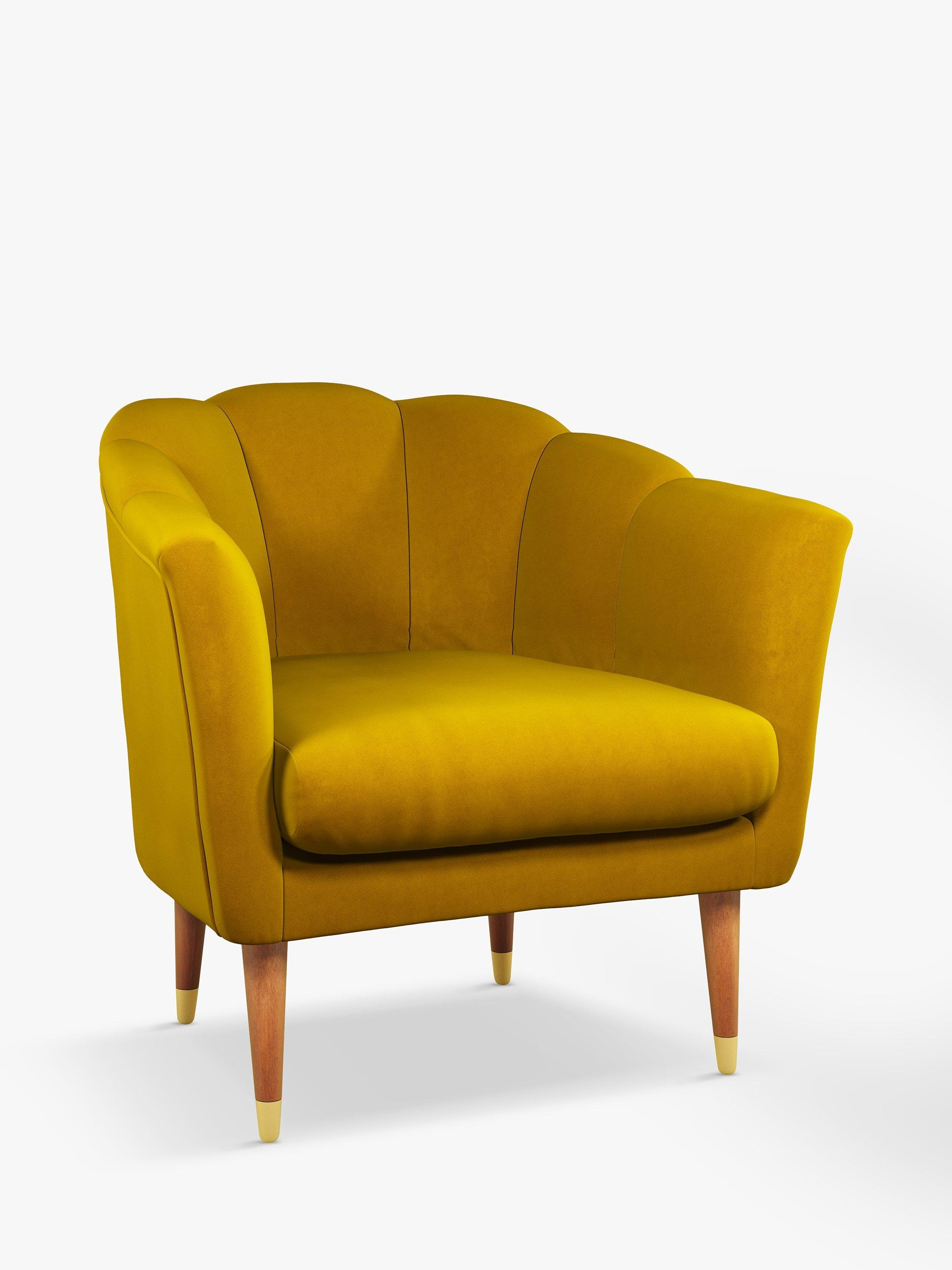 John Lewis Swoon Enville Armchair Dark Leg Turmeric Velvet