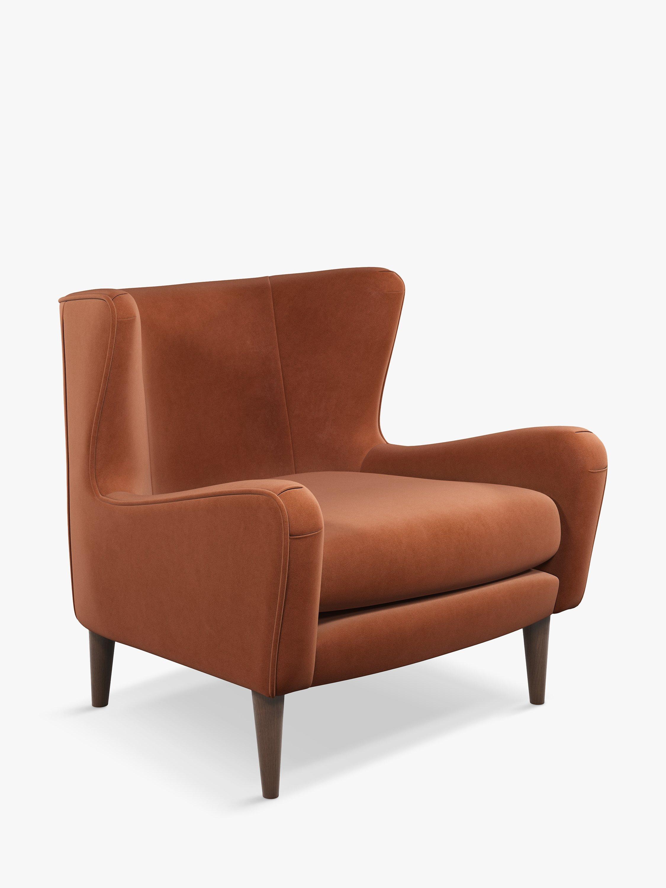 Keats Range, John Lewis + Swoon Keats Armchair, Dark Leg, Rust Velvet