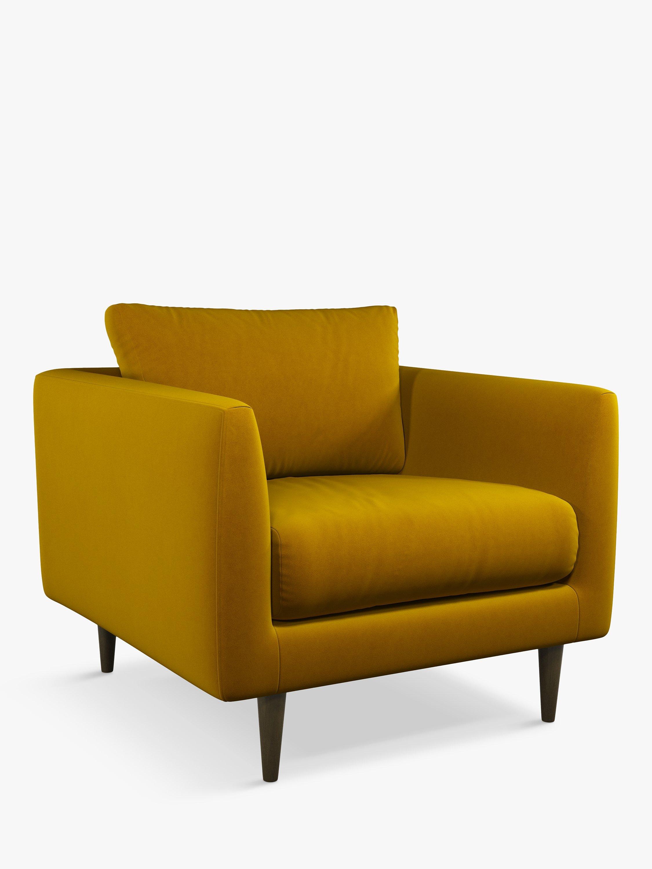 Latimer Range, John Lewis + Swoon Latimer Armchair, Dark Leg, Turmeric Velvet